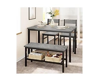 gaomon Dining Table Set for 4, Modern Kitchen Table with Bench and Chairs