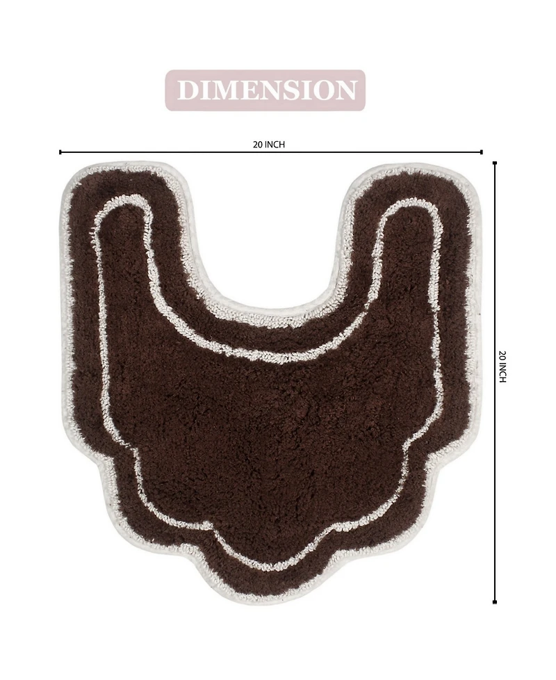 Home Weavers Allure Bathroom U-Shape Contour Toilet Rug, 20" x