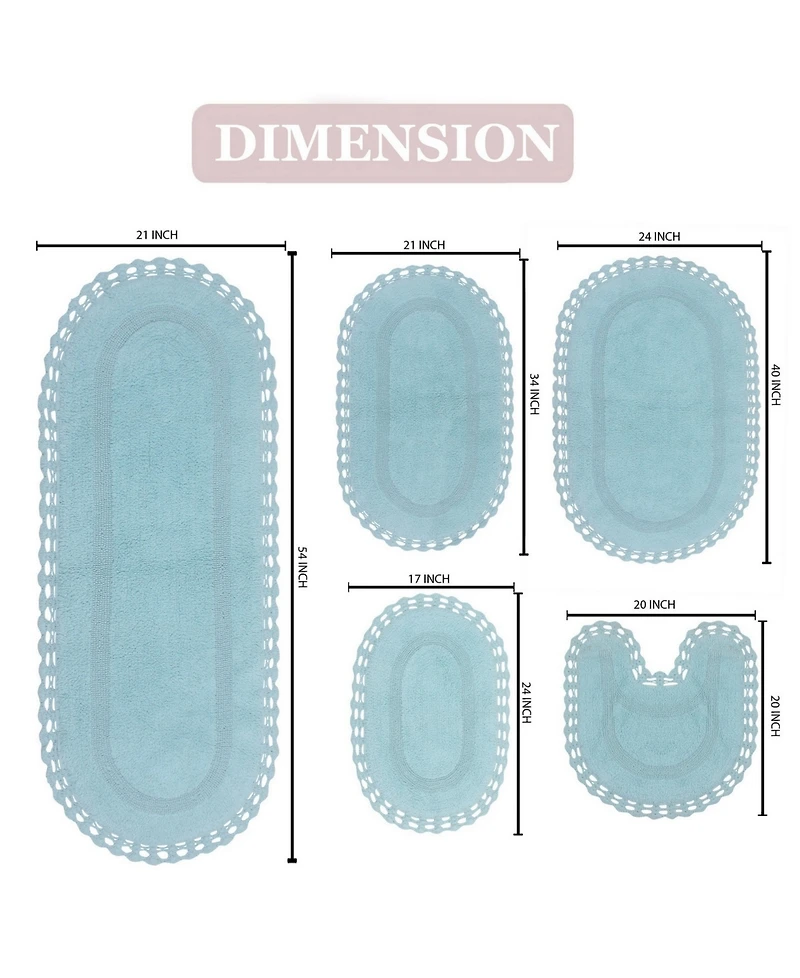 Home Weavers Hampton Crochet Reversible -Pc. Bath Rug Set