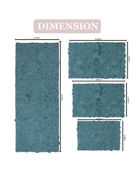 Home Weavers Bell Flower 4-Pc. Bath Rug Set