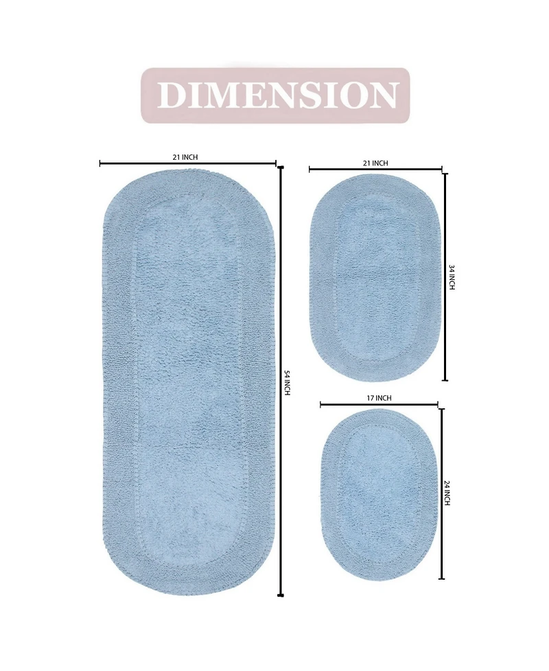 Home Weavers Double Ruffle 3-Pc. Bath Rug Set