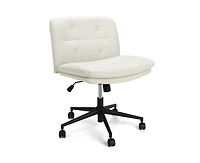 gaomon Office Chair with Wheels, Wide Seat Swivel Leather Armless Criss Cross Chair, 360° Height Adjustable Swivel Desk Chair