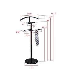 Kings Brand Furniture Warren Black Metal Valet Tie and Coat Hanger