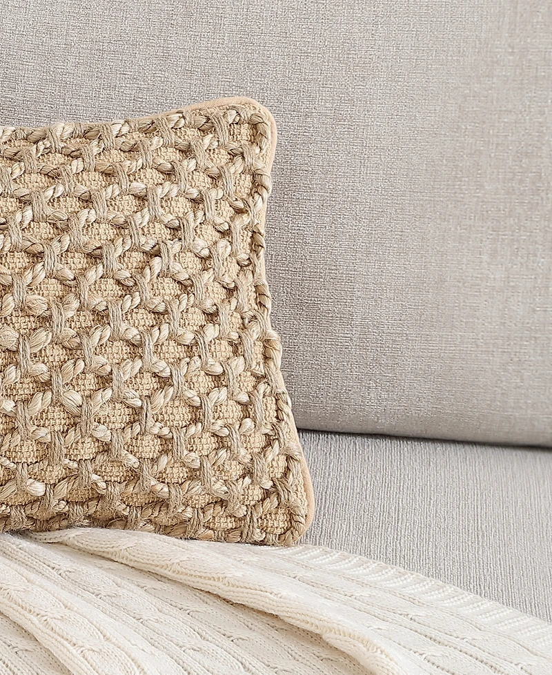Boho Living Jada Jute Decorative Pillow, 12" x 20"