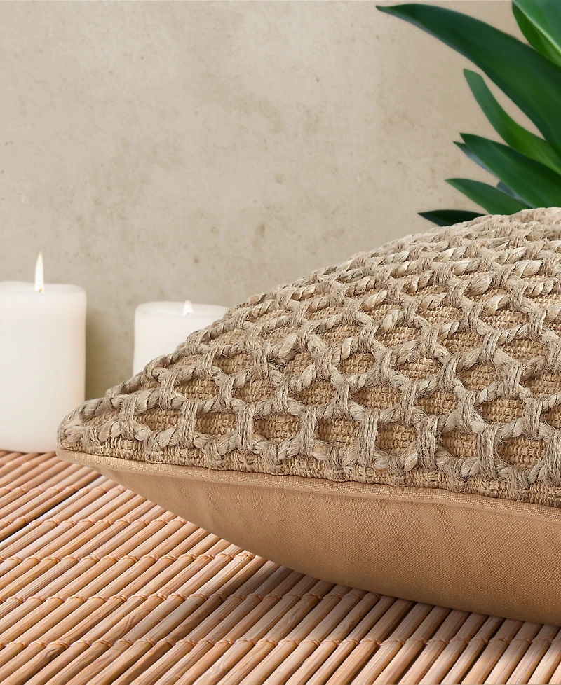 Boho Living Jada Jute Decorative Pillow, 12" x 20"