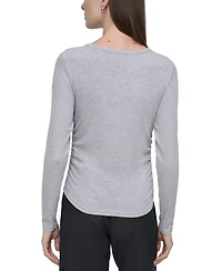 Dkny Sport Women's Ribbed Ruched Top