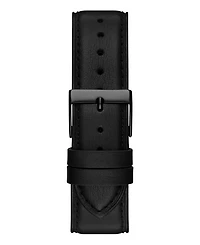 Guess Men's Analog Black Genuine Leather Watch, 44mm