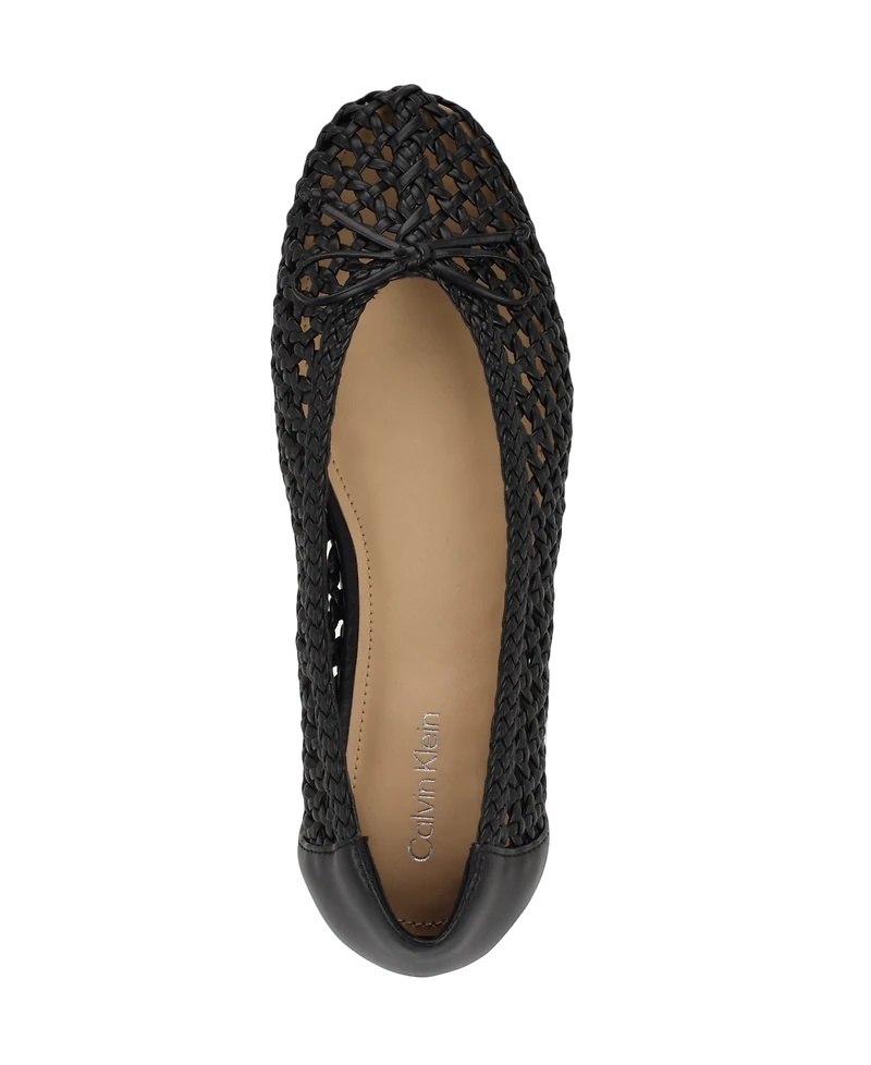 Calvin Klein Women's Zatoria Woven Ballet Flats