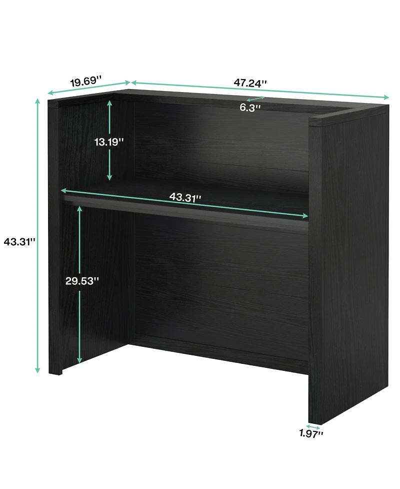 Tribesigns 47 Inch Small Retail Counter,Reception Desk, Modern Front Desk with Counter