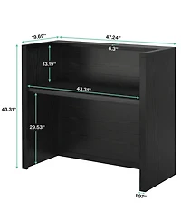 Tribesigns 47 Inch Small Retail Counter,Reception Desk, Modern Front Desk with Counter