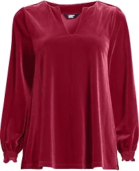 Lands' End Women's Long Sleeve Velvet Blouse