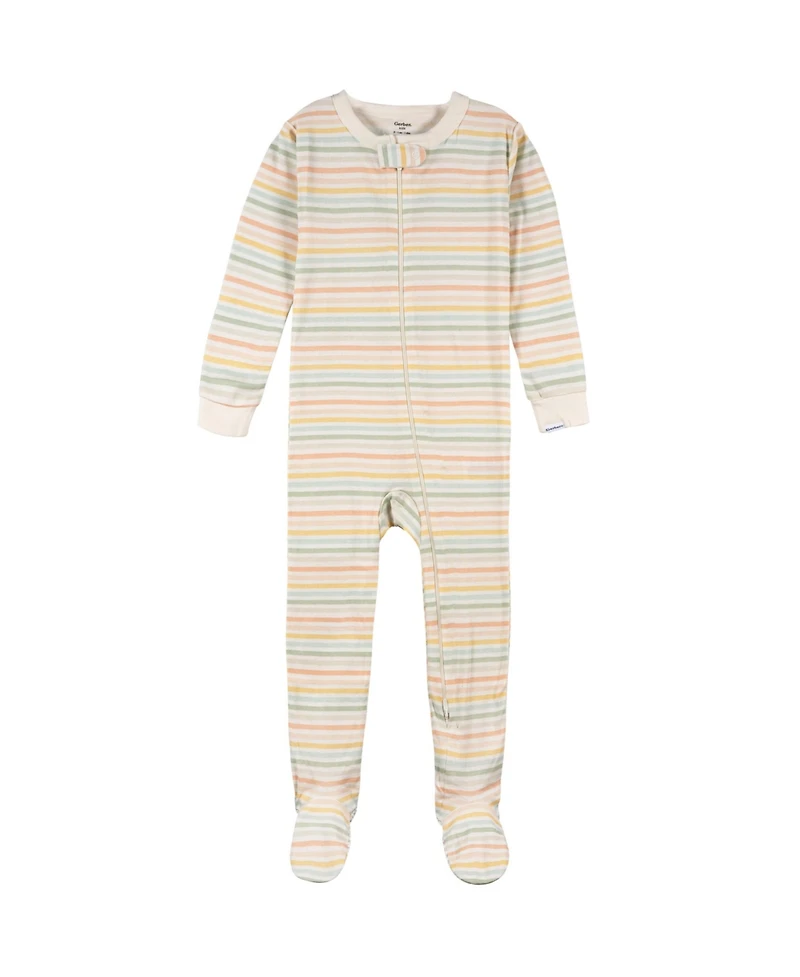 Gerber Toddler Boys' Snug Fit Footed Pajamas, 4-Pack, Farm
