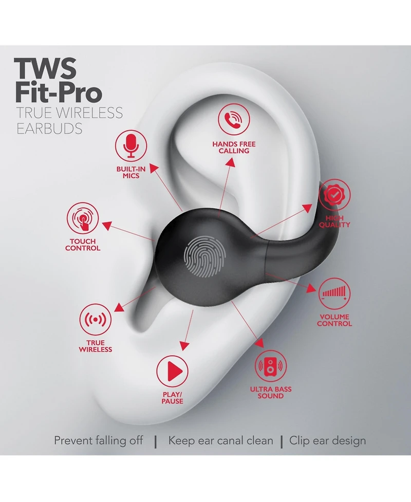 Rca Wave-80 True Wireless Earbuds, 20H Playtime, Hi-Res Audio