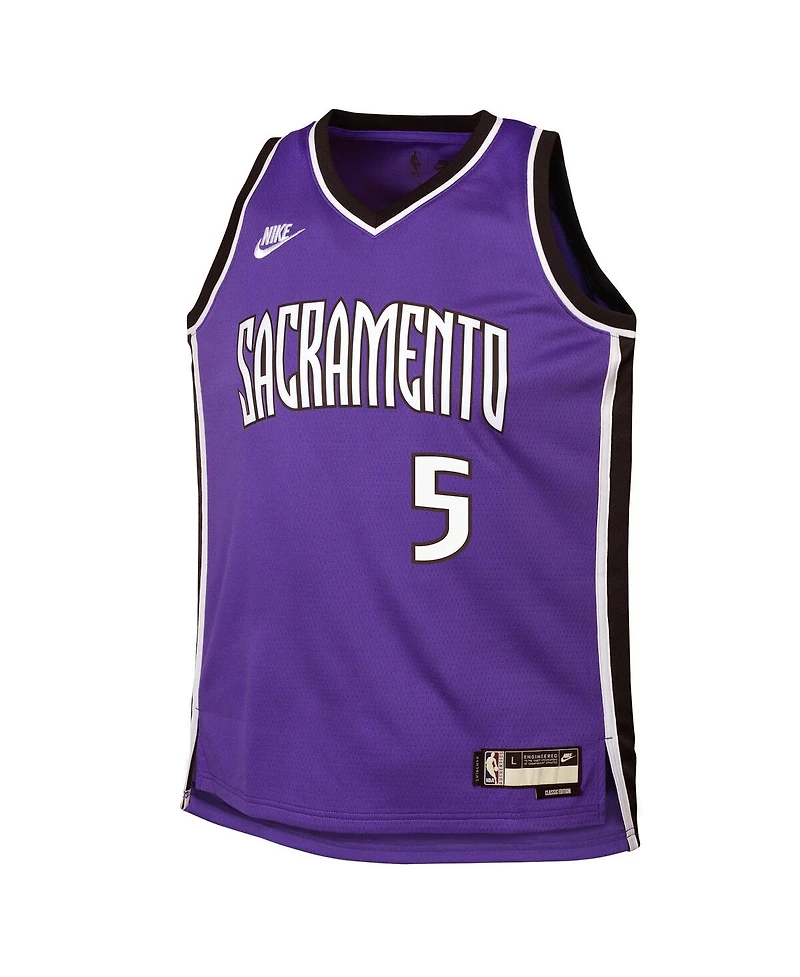 Nike Big Boys and Girls De'Aaron Fox Purple Sacramento Kings 2024/25 Swingman Jersey - Classic Edition