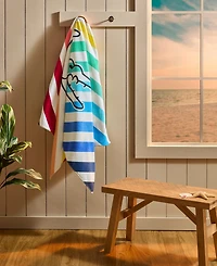 Lacoste Home Rainbow Big Croc Cotton Beach Towel, 36" x 72"