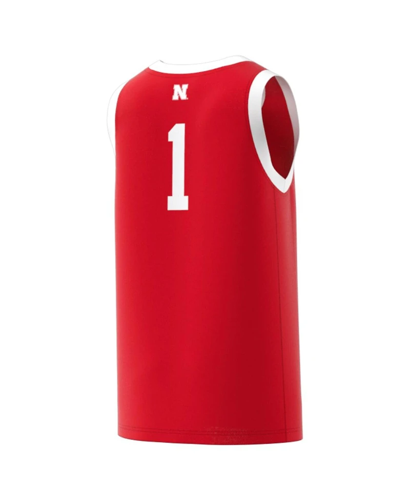 Adidas Men's 1 Scarlet Nebraska Huskers Replica Swingman Jersey
