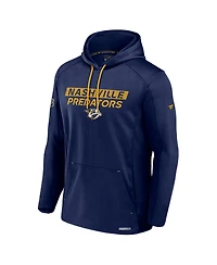 Fanatics Men's Navy Nashville Predators Authentic Pro Rink Fleece Pullover Hoodie