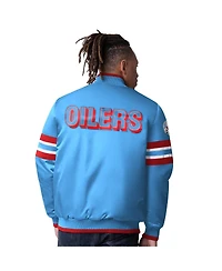 Starter Men's Light Blue Houston Oilers Gridiron Classics Vintage Logo Scout I Full-Snap Varsity Jacket
