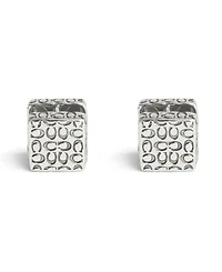 Coach Signature Quilted Cube Huggie Earrings