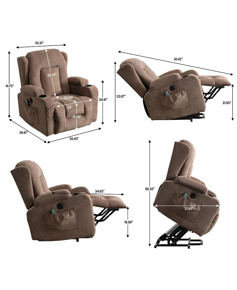 Power Lift Recliner Chair Recliners with Heat and Massage