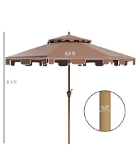 Outsunny 9' Patio Umbrella with Tilt and Crank, Outdoor Umbrella,