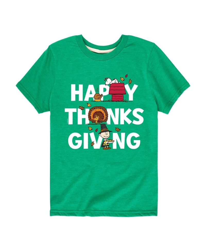 Peanuts Big Boys Happy Thanksgiving Graphic Tee