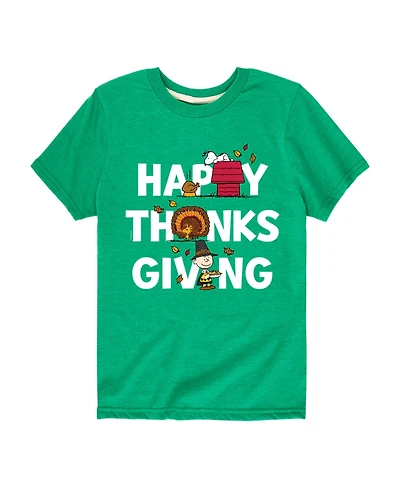 Peanuts Big Boys Happy Thanksgiving Graphic Tee