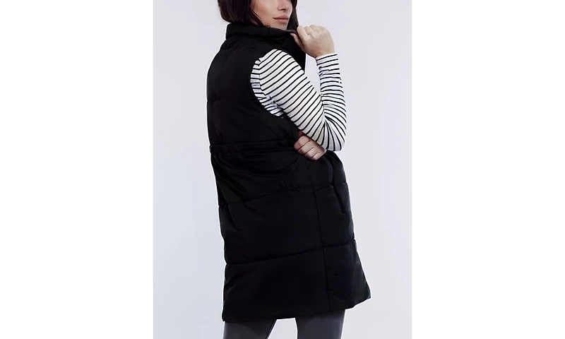 Women's Woven Full-Zip Sleeveless Quilted Puffer Vest - Motherhood Maternity