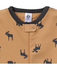 Gerber Baby Boys' Snug Fit Footed Pajamas, 2-Pack, Moose