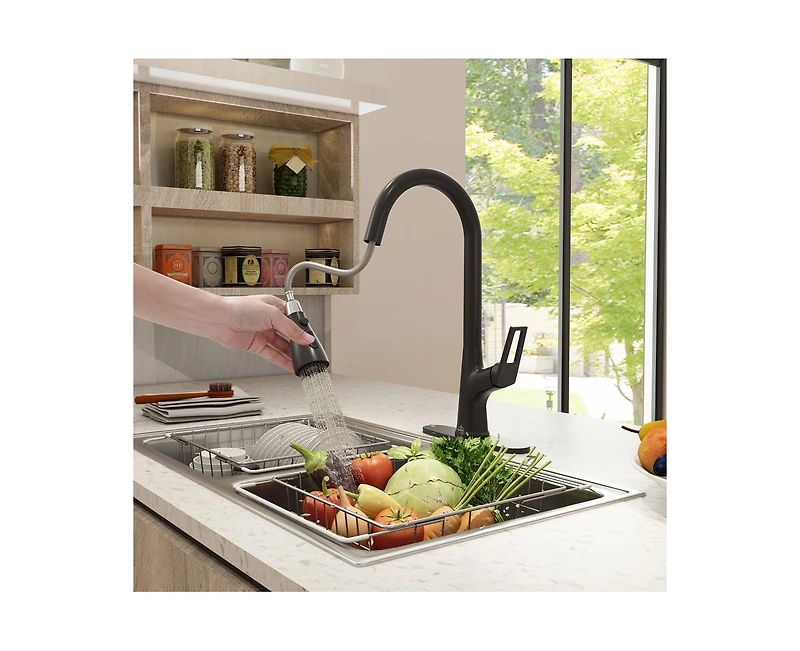 Casainc Single-Handle Pull-Down Sprayer Kitchen Faucet with Digital Display