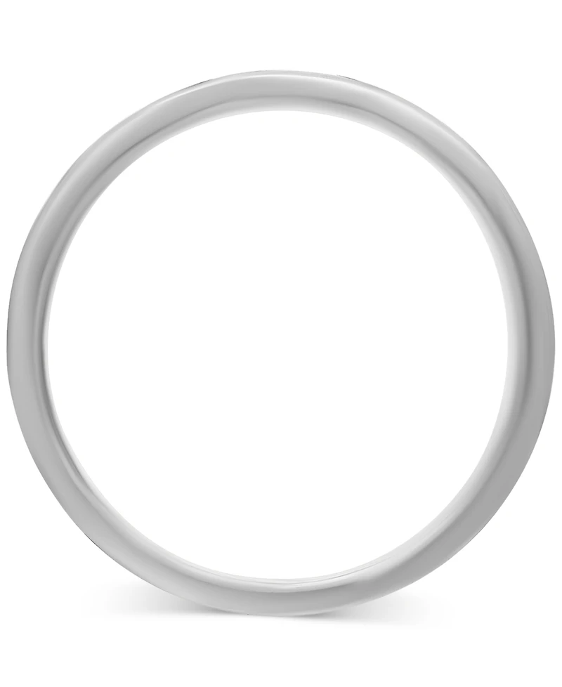 Men's Diagonally-Engraved Milgrain Detail Wedding Band Sterling Silver & 18k Gold-Plated