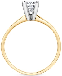 Diamond Princess-Cut Solitaire Ring (3/4 ct. t.w.) in 14k Yellow & White Gold