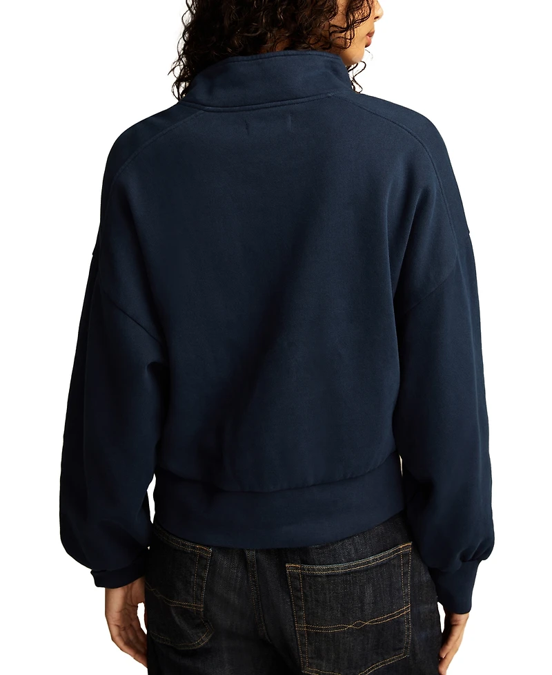 Lucky Brand Women's Half-Zip Fleece Cotton Sweatshirt
