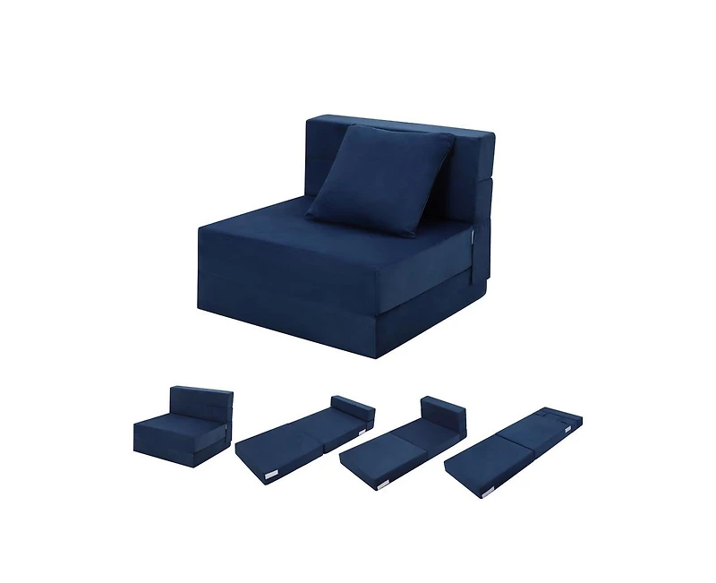 gaomon Folding Sofa Bed, Foldable Couch Bed with Pillow, Convertible Sleeper Chair Folding Sofa Mattress