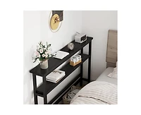 gaomon 5.9" Narrow Sofa Table, 2 Tier Skinny Console Table with Adjustable Shelf, Slim Behind Couch Table for Living Room, Entryway, Hallway