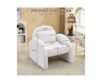 gaomon Sherpa Accent Chair,Teddy Upholstered Arm Single Sofa,Modern Fluffy Reading Chair for Living Room, Bedrooms, Corner,Mid Century Accent Armchair
