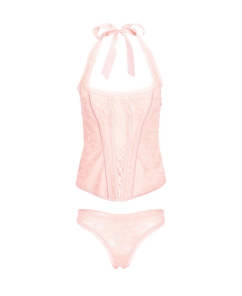 Adore Me Plus Haisley Halter Corset & Thong Set