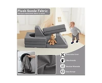 gaomon 10PCS Modular Kids Play Couch, Kids Couch for Playroom Kids Modular Couch, Convertible Foam Couch Kids Play Set for Creative Play
