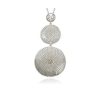 Suzy Levian Sterling Silver Cubic Zirconia White Pave Graduating Circles Pendant