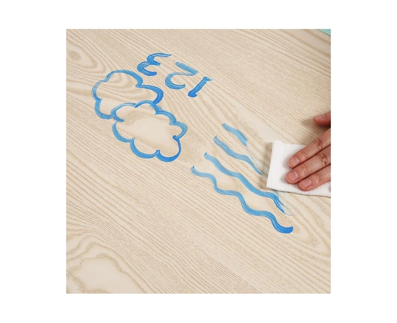 gaomon Modern Kids Table and 6 Chair Set, 47.20" Height Adjustable Toddler Table and 6 Chairs Set with Non-Slip Table Legs&Organizer Graffiti Desktop,