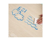 gaomon Modern Kids Table and 6 Chair Set, 47.20" Height Adjustable Toddler Table and 6 Chairs Set with Non-Slip Table Legs&Organizer Graffiti Desktop,