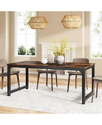 Tribesigns 78.7"x39.4" Dining Table, Industrial Kitchen Table for 8-10 Person, Rectangular Dinner Table for Dining Room Kitchen Living Room, with Heav