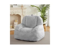 gaomon Giant Bean Bag Chair, Faux Fur Stuffed Bean Bag Couch with Filler, Bean Bag Chair for Adults, Big Lazy Sofa Floor Sofa with Handle