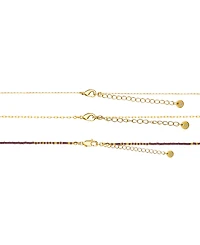 Unwritten Multi Purple Agate Stone and Cubic Zirconia Layered Necklace Set