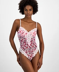 I.n.c. International Concepts Women's Floral Mesh Thong Bodysuit, Exclusively at Macy's