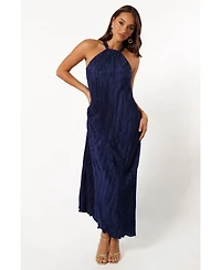 Petal and Pup Women's Melody Plisse Halter Maxi Dress