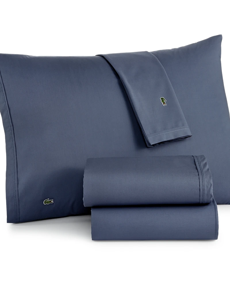 Lacoste Home Solid Cotton Percale Sheet Set