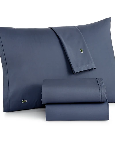 Lacoste Home Solid Cotton Percale Sheet Set