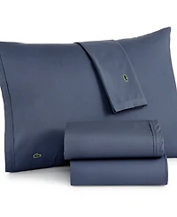 Lacoste Home Solid Cotton Percale Sheet Set