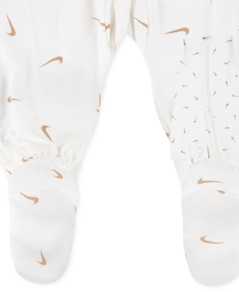 Nike Baby Essentials Viscose Long-Sleeve Footed Coveralls, 2 Pack